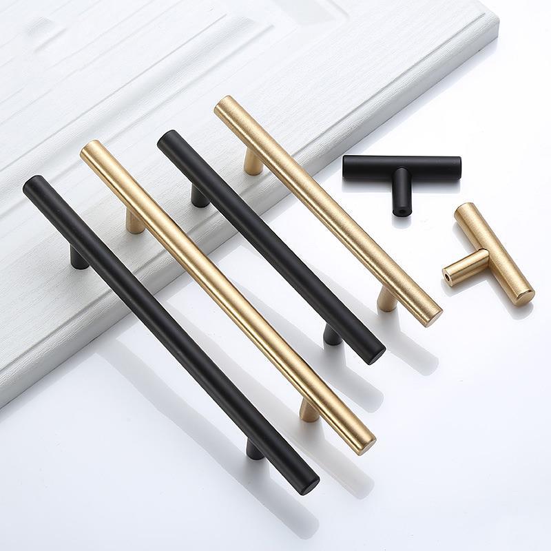 Furniture Hardware Design - Moderne goldfarbene, gebürstete, gerade Schrankgriffe, Knöpfe