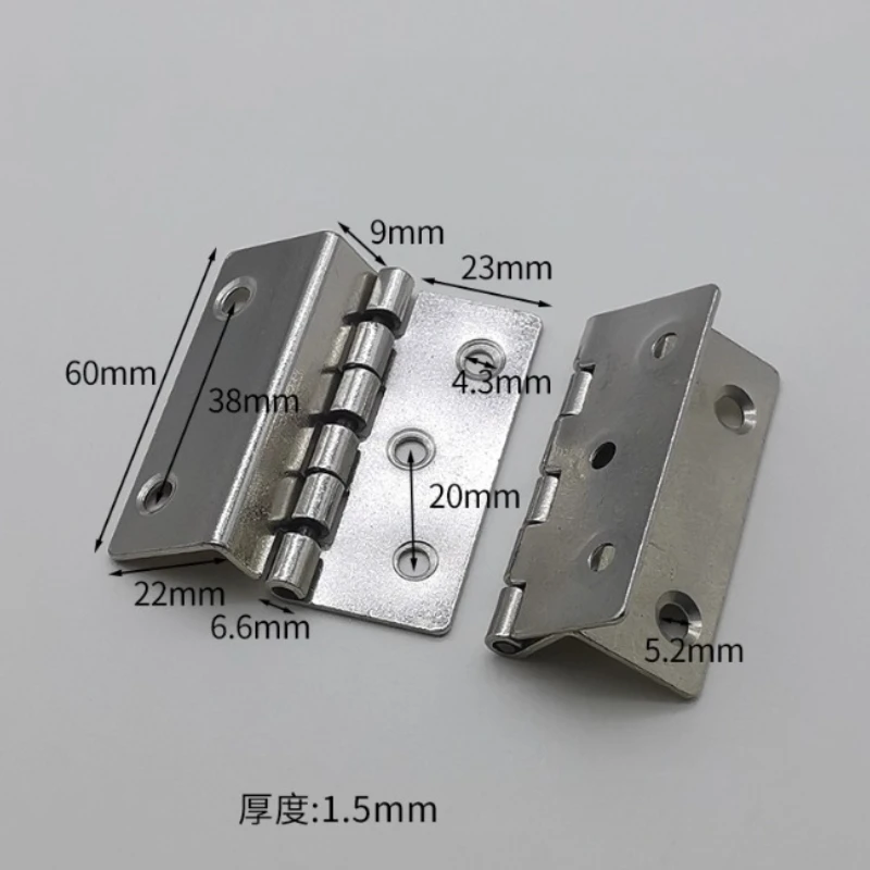 Furniture Hardware - 4 Stück Metall-Silber-Schrankscharniere, drei gleichwertige Klappscharniere