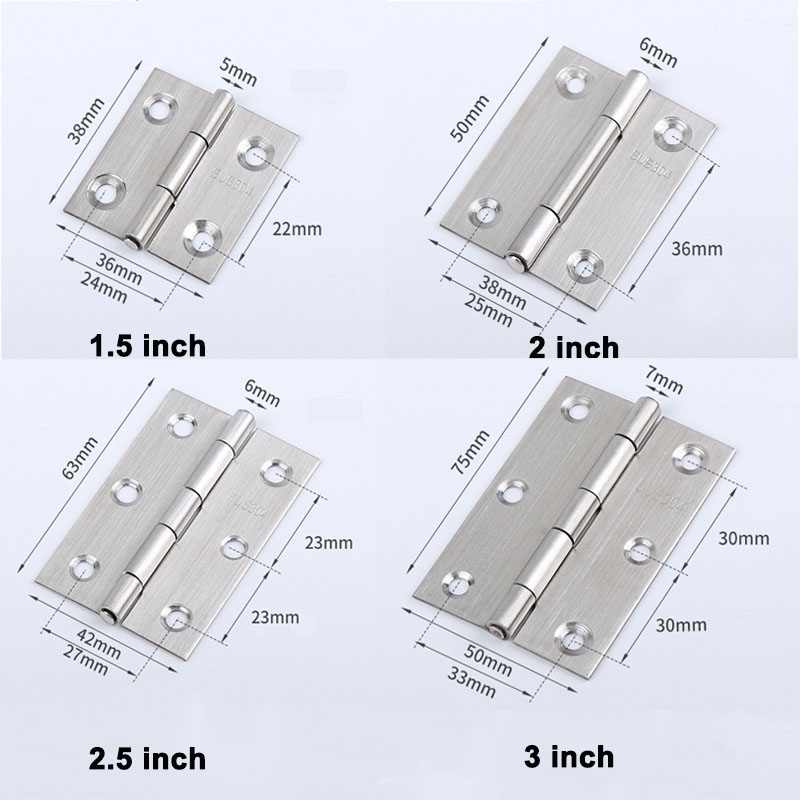 Furniture Hardware Screws - 6-20 Stück kleine Türscharniere Edelstahl Silber