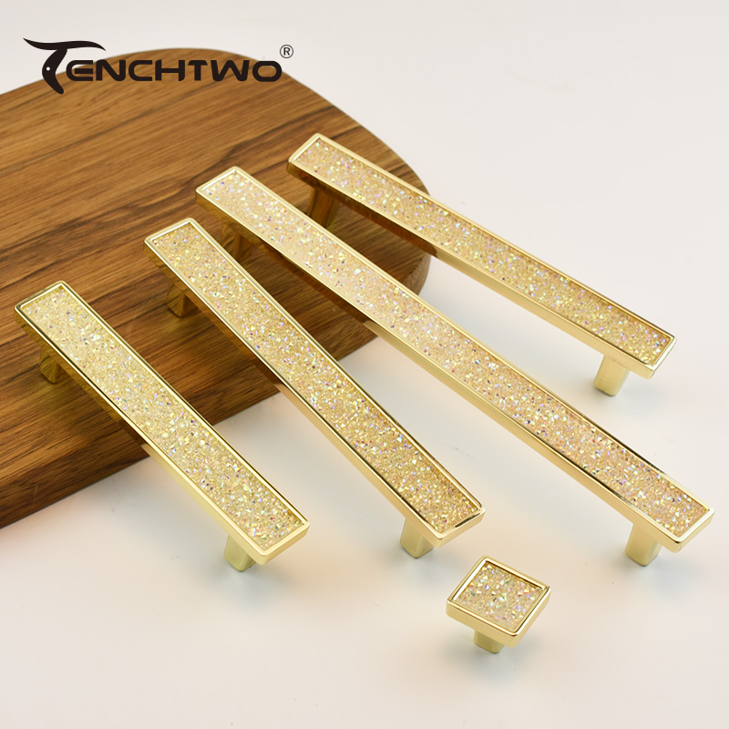 Furniture Hardware And Fittings - Gold Kristall Diamant Möbelgriff Tür Kleiderschrank