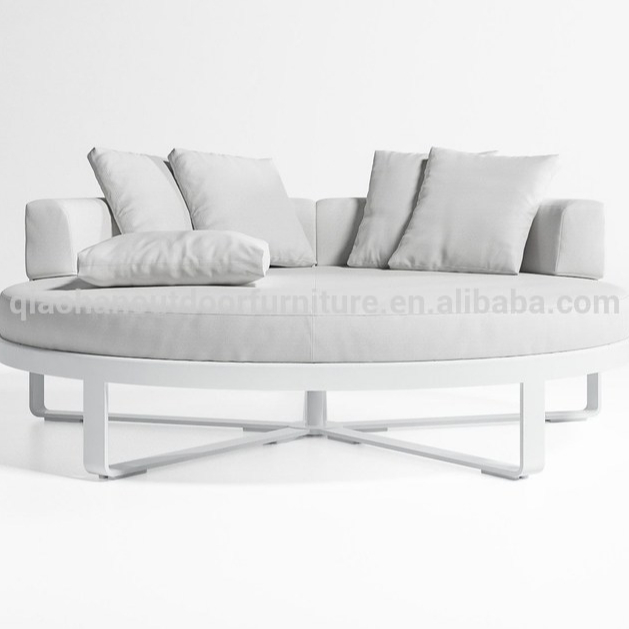 Qh Furnitures - Luxuriöse Aluminium-Outdoor-Rattan-Gartenmöbel Lotus Daybed mit Baldachin