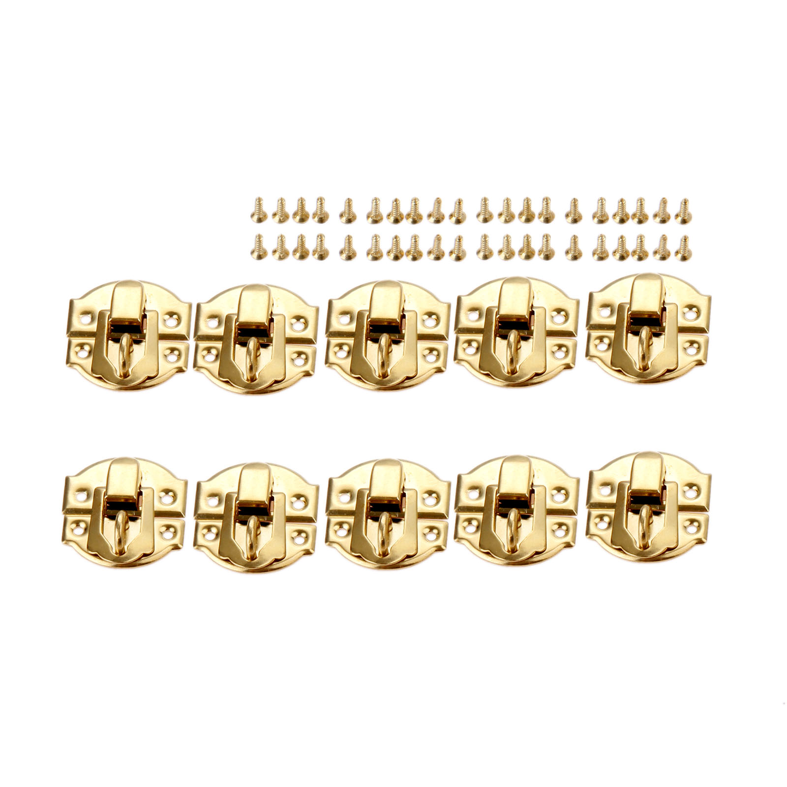 Furniture Hardware Screws - 10 Stück goldene Box-Verriegelungsverschlüsse mit Schrauben,