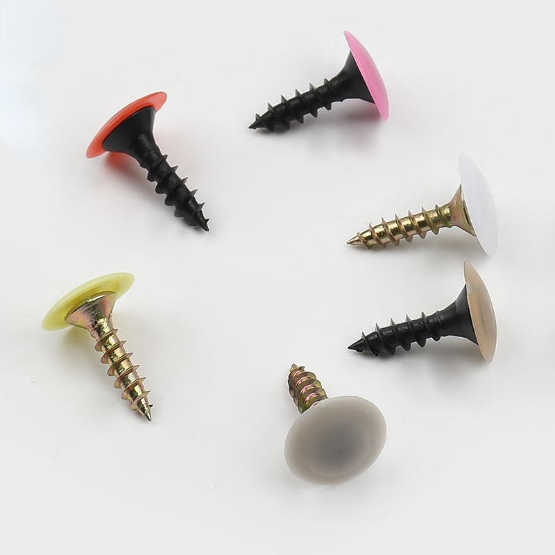 Furniture Hardware Screws - 100/500/1000 Stück Kunststoff-Schraubenkappen, Abdeckmuttern, flache Kreuzschlitzschrauben,