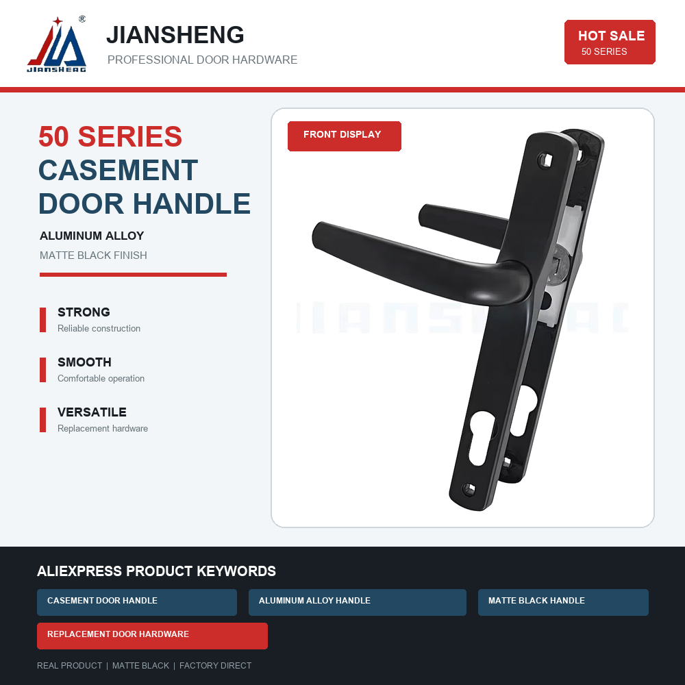 Door Handle Bar - Doppelseitiger Schiebetürgriff-Schloss-Set aus Aluminiumlegierung, integrierter Hebel