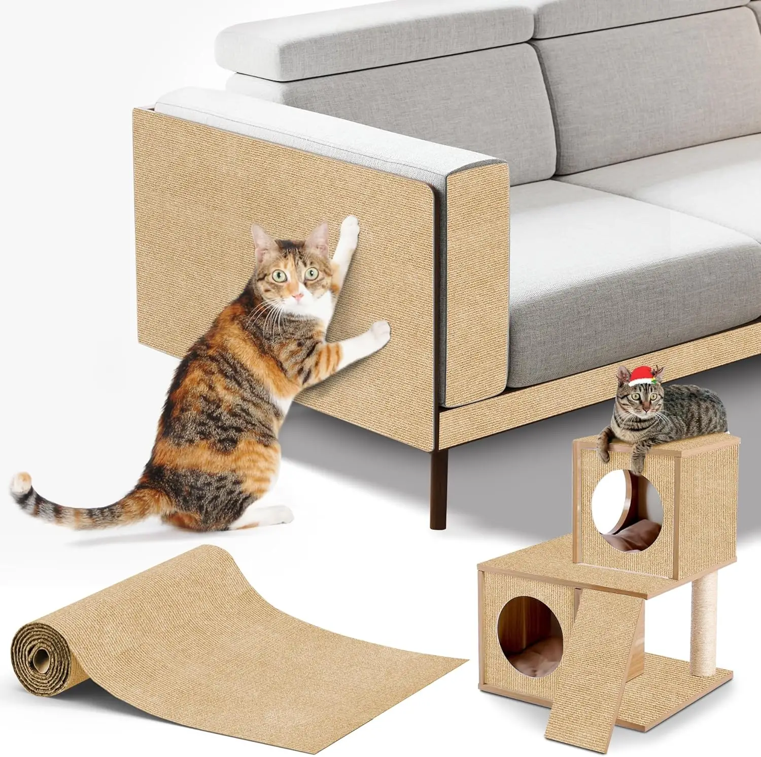 Furniture Hardware Feet - Zuschneidbare Selbstklebende Katzen-Kratzmatte DIY Kletter-Kratzschutz für
