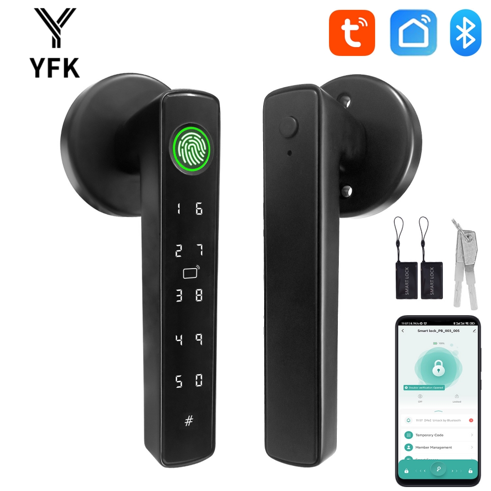 Door Handle Bar - YFK Tuya 5-in-1 Smart-Türgriffschloss Bluetooth Fingerabdruck