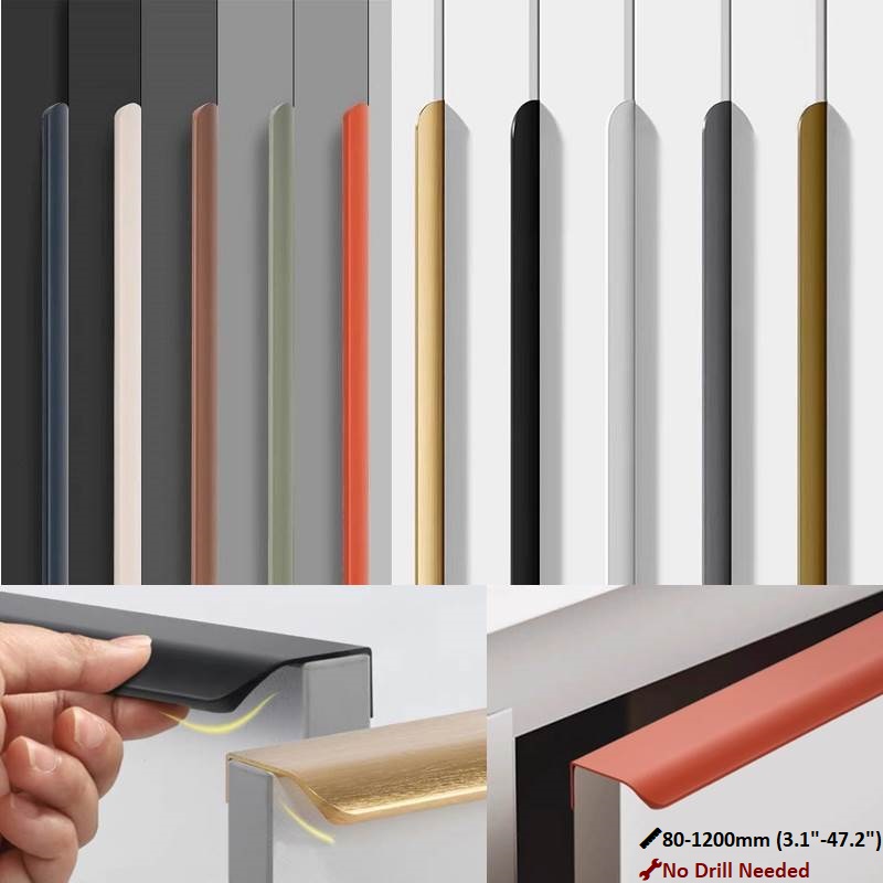 Furniture Hardware Restoration - 80 mm-1200 mm unsichtbare Aluminium-Schrankgriffe |