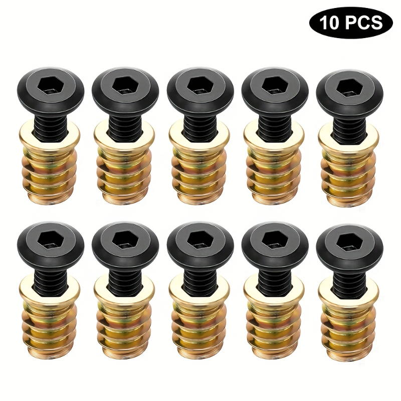 10PCS Mutter Gewinde Einsätze  – Furniture Hardware Screws Bewertung und Preis